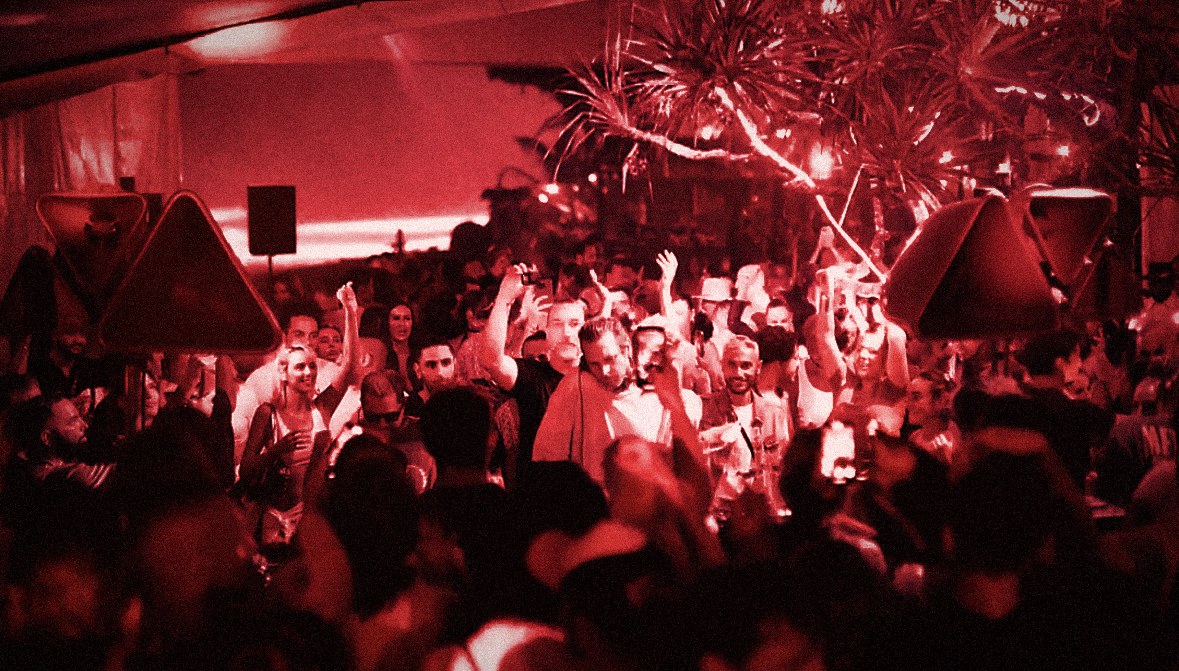 Crowd with raised hands at a Basti Grub club night